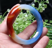 Load image into Gallery viewer, 10% OFF- 60/61/62mm Certified Natural Lavender Blue Red Yellow Emerald A*Jade HandCarved Bracelet Bangle ZS6085
