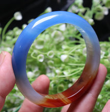 Load image into Gallery viewer, 10% OFF- 60/61/62mm Certified Natural Lavender Blue Red Yellow Emerald A*Jade HandCarved Bracelet Bangle ZS6085