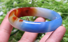 Load image into Gallery viewer, 10% OFF- 60/61/62mm Certified Natural Lavender Blue Red Yellow Emerald A*Jade HandCarved Bracelet Bangle ZS6085