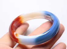 Load image into Gallery viewer, 10% OFF- 60/61/62mm Certified Natural Lavender Blue Red White Emerald A*Jade HandCarved Bracelet Bangle ZS6083