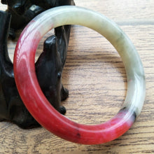 Load image into Gallery viewer, 10% OFF- 55/56/57mm Certified Natural Red Emerald Xiu Jade A HandCarved Lucky Round Bracelet Bangle A226