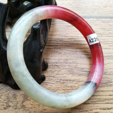 Load image into Gallery viewer, 10% OFF- 55/56/57mm Certified Natural Red Emerald Xiu Jade A HandCarved Lucky Round Bracelet Bangle A226