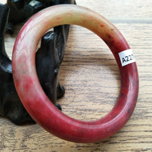 Load image into Gallery viewer, 10% OFF- 51/52/53mm Certified Natural Red Emerald Xiu Jade A HandCarved Lucky Round Bracelet Bangle A227