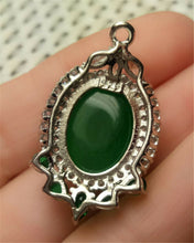 Load image into Gallery viewer, 10% OFF- Certified Natural Emerald A*Jade Handcrafted Lucky Green Jade Oval Pendant-925 Sterling Silver A2951