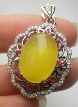 Load image into Gallery viewer, 10% OFF- Certified Natural Emerald A*Jade Handcrafted Lucky Yellow Jade Oval Pendant-925 Sterling Silver A7438