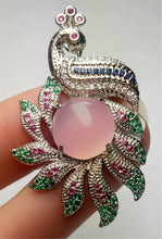 Load image into Gallery viewer, 10% OFF- Certified Natural Emerald A*Jade Handcrafted Lucky Pink Jade Phoenix Pendant-925 Sterling Silver A7445