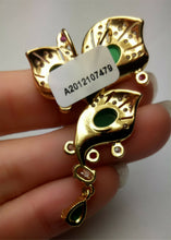 Load image into Gallery viewer, 10% OFF- Certified Natural Emerald A*Jade Handcrafted Lucky Green Jade Flower Pendant-Gold 925 Sterling Silver A7479