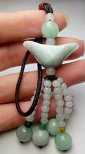 Load image into Gallery viewer, 10% OFF- Certified Natural Jadeite Emerald A*Jade HandCarved Lucky Safe Car Rearview Mirror Pendant Lucky Hanging Ornament Decor A1036