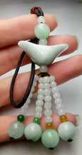 Load image into Gallery viewer, 10% OFF- Certified Natural Jadeite Emerald A*Jade HandCarved Lucky Safe Car Rearview Mirror Pendant Lucky Hanging Ornament Decor A1036
