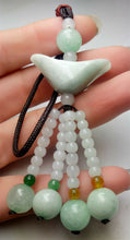 Load image into Gallery viewer, 10% OFF- Certified Natural Jadeite Emerald A*Jade HandCarved Lucky Safe Car Rearview Mirror Pendant Lucky Hanging Ornament Decor A1036