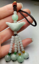 Load image into Gallery viewer, 10% OFF- Certified Natural Jadeite Emerald A*Jade HandCarved Lucky Safe Car Rearview Mirror Pendant Lucky Hanging Ornament Decor A1036