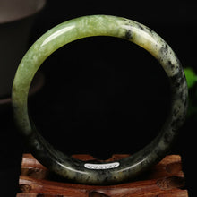 Load image into Gallery viewer, 10% OFF- 59/60/61mm Certified Natural Emerald Xiu A*Jade HandCarved Bangle VV5177