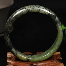 Load image into Gallery viewer, 10% OFF- 59/60/61mm Certified Natural Emerald Xiu A*Jade HandCarved Bangle VV5177