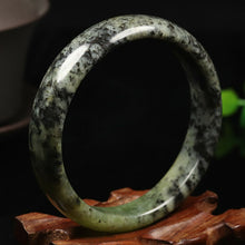 Load image into Gallery viewer, 10% OFF- 59/60/61mm Certified Natural Emerald Xiu A*Jade HandCarved Bangle VV5177