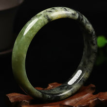 Load image into Gallery viewer, 10% OFF- 59/60/61mm Certified Natural Emerald Xiu A*Jade HandCarved Bangle VV5177