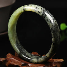 Load image into Gallery viewer, 10% OFF- 59/60/61mm Certified Natural Emerald Xiu A*Jade HandCarved Bangle VV5177