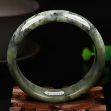 Load image into Gallery viewer, 10% OFF- 58/59/60mm Certified Natural Emerald Xiu Jade*A Handcarved Bangle VV5011