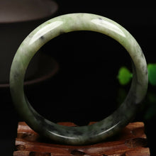 Load image into Gallery viewer, 10% OFF- 58/59/60mm Certified Natural Emerald Xiu Jade*A Handcarved Bangle VV5011