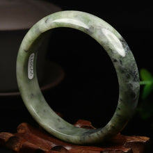 Load image into Gallery viewer, 10% OFF- 58/59/60mm Certified Natural Emerald Xiu Jade*A Handcarved Bangle VV5011