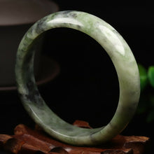Load image into Gallery viewer, 10% OFF- 58/59/60mm Certified Natural Emerald Xiu Jade*A Handcarved Bangle VV5011