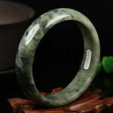Load image into Gallery viewer, 10% OFF- 58/59/60mm Certified Natural Emerald Xiu Jade*A Handcarved Bangle VV5011