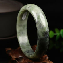 Load image into Gallery viewer, 10% OFF- 58/59/60mm Certified Natural Emerald Xiu Jade*A Handcarved Bangle VV5011