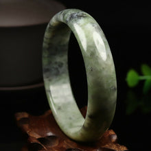 Load image into Gallery viewer, 10% OFF- 58/59/60mm Certified Natural Emerald Xiu Jade*A Handcarved Bangle VV5011