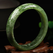Load image into Gallery viewer, 10% OFF- 58/59/60mm Certified Natural Emerald Xiu Jade*A Handcarved Bangle VV5024
