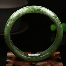 Load image into Gallery viewer, 10% OFF- 58/59/60mm Certified Natural Emerald Xiu Jade*A Handcarved Bangle VV5024