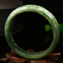 Load image into Gallery viewer, 10% OFF- 58/59/60mm Certified Natural Emerald Xiu Jade*A Handcarved Bangle VV5024
