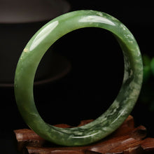 Load image into Gallery viewer, 10% OFF- 58/59/60mm Certified Natural Emerald Xiu Jade*A Handcarved Bangle VV5024
