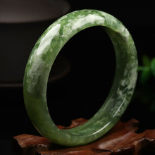 Load image into Gallery viewer, 10% OFF- 58/59/60mm Certified Natural Emerald Xiu Jade*A Handcarved Bangle VV5024