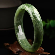 Load image into Gallery viewer, 10% OFF- 58/59/60mm Certified Natural Emerald Xiu Jade*A Handcarved Bangle VV5024