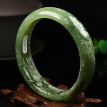 Load image into Gallery viewer, 10% OFF- 58/59/60mm Certified Natural Emerald Xiu Jade*A Handcarved Bangle VV5024