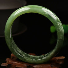 Load image into Gallery viewer, 10% OFF- 58/59/60mm Certified Natural Emerald Xiu Jade*A Handcarved Bangle VV5024