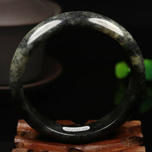 Load image into Gallery viewer, 10% OFF- 58/59/60mm Certified Natural Emerald Xiu Jade*A Handcarved Bangle VV5038