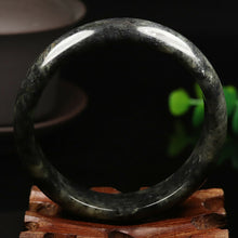 Load image into Gallery viewer, 10% OFF- 58/59/60mm Certified Natural Emerald Xiu Jade*A Handcarved Bangle VV5038