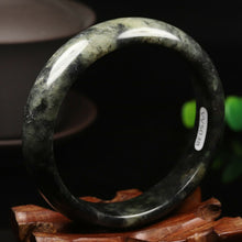Load image into Gallery viewer, 10% OFF- 58/59/60mm Certified Natural Emerald Xiu Jade*A Handcarved Bangle VV5038