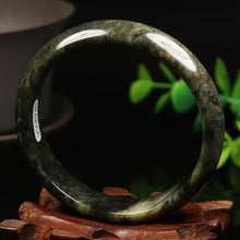 Load image into Gallery viewer, 10% OFF- 58/59/60mm Certified Natural Emerald Xiu Jade*A Handcarved Bangle VV4930