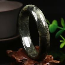 Load image into Gallery viewer, 10% OFF- 58/59/60mm Certified Natural Emerald Xiu Jade*A Handcarved Bangle VV4930
