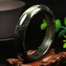 Load image into Gallery viewer, 10% OFF- 58/59/60mm Certified Natural Emerald Xiu Jade*A Handcarved Bangle VV4930
