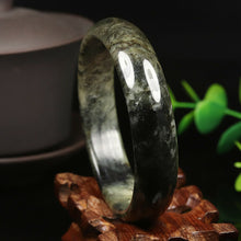Load image into Gallery viewer, 10% OFF- 58/59/60mm Certified Natural Emerald Xiu Jade*A Handcarved Bangle VV4930