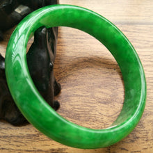Load image into Gallery viewer, 10% OFF- 61/62/63mm Certified Natural Jadeite Emerald A*Jade Handcarved Bangle A263