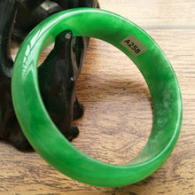 Load image into Gallery viewer, 10% OFF- 56/57/58mm Certified Natural Jadeite Emerald A*Jade Handcarved Bangle A258