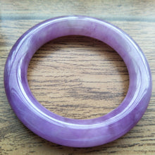 Load image into Gallery viewer, 10% OFF- 55/56/57mm Certified Natural Lavender Purple Jadeite Emerald A*Jade Handcarved Bangle S113