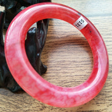 Load image into Gallery viewer, 10% OFF- 55/56/57mm Certified Natural red Jadeite Emerald A*Jade Handcarved Bangle S131